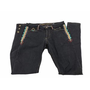 Double D Ranch Embroidered Beaded Jeans Sz 4 READ